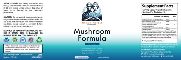 Mushroom Formula Label