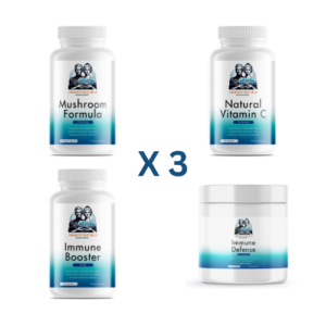 Immuvincible Bundle 3, 3 x Immune Defense, 3 x Immune Booster, 3 x Natural Vitamin C, 3 x Mushroom Formula